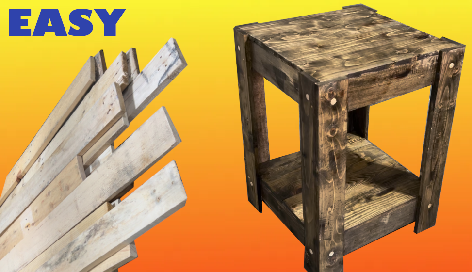 Pallet Planks to Rustic End Table in 1 Day