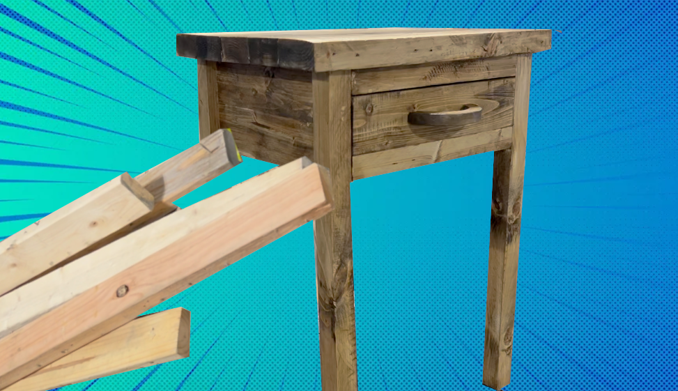 Rustic night stand from free 2×4 scraps, 1 day project